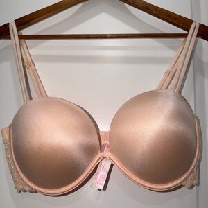 Victoria's Secret PINK Blush Nude Satin Push-Up Bra